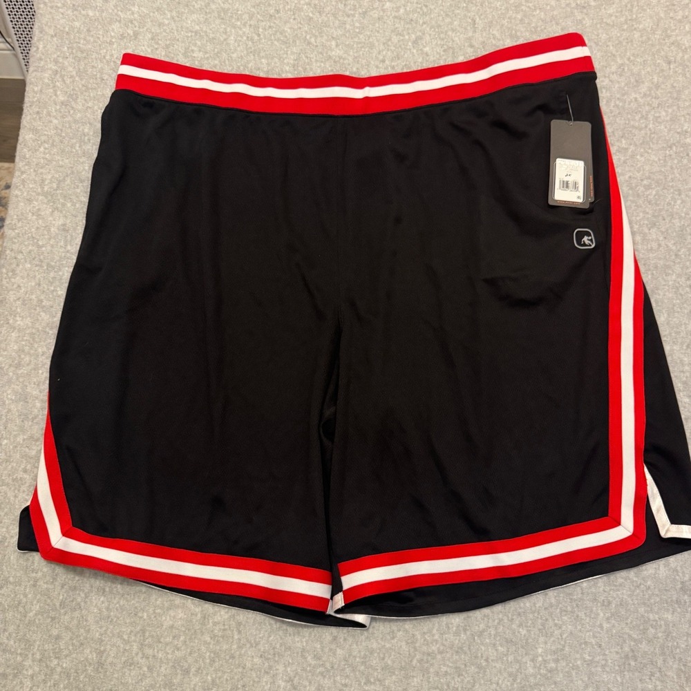 NWT AND1 Mens Sideline Basketball Shorts Black Red White Mesh 5XL Athletic